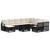 vidaXL Set Divano da Giardino 11 pz Nero e Bianco Crema polyrattan