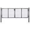 vidaXL Cancello da Giardino in Rete di Acciaio Zincato 300x75 cm Grigio