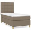vidaXL Giroletto a Molle con Materasso Tortora 100x200 cm in Tessuto
