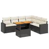 vidaXL Set Divani da Giardino con Cuscini 7pz Nero Polyrattan
