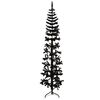 vidaXL Albero Natale Artificiale Sottile a Met&agrave; e Supporto Nero 240 cm