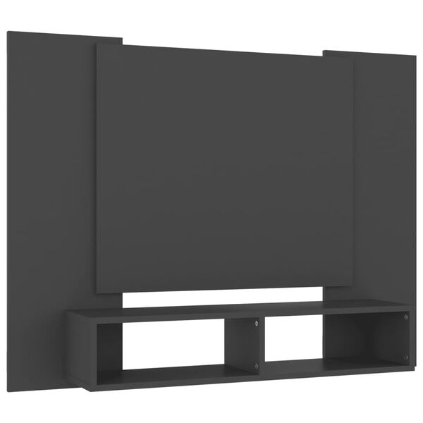 vidaXL Mobile TV a Muro Grigio 120x23,5x90 cm in Legno Multistrato