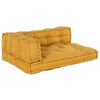 vidaXL Cuscino per Divano Pallet 3 pcs Giallo 120 x 80 x 38 cm Tessuto