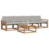 vidaXL Set di divani da esterno 5 pcs Grigio Naturale e Chiaro