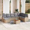vidaXL Set Divano da Giardino 9 pcs Beige e Grigio Chiaro polyrattan
