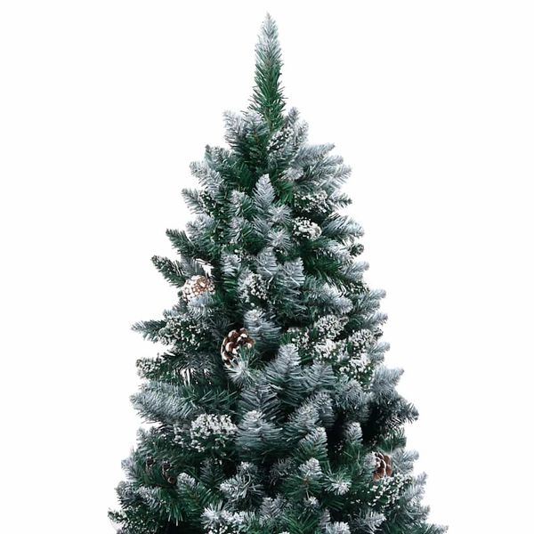 vidaXL Albero di Natale Artificiale con LED e Set di Palline e Pigne 180 cm