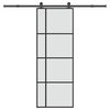 vidaXL Porta Scorrevole con Ferramenta 76x205cm Vetro ESG Alluminio