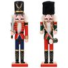 vidaXL Schiaccianoci di Natale TURKU 2 pz Rosso e Nero 30 cm