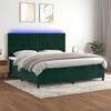 vidaXL Letto a Molle con Materasso e LED Verde Scuro 200x200cm Velluto