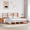 vidaXL Letto Libreria senza Materasso Marrone Cera 180x200 cm Legno