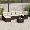 vidaXL Set Divano da Giardino con cuscino 8 pcs Marrone Poly Rattan