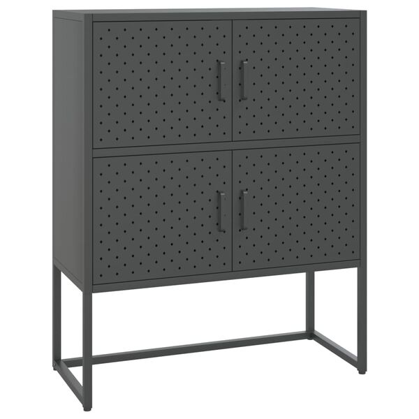 vidaXL Credenza Alta Antracite 80x35x100 cm in Acciaio