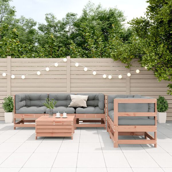 vidaXL Set Divani Giardino 6 pz con Cuscini Legno Massello di Douglas