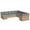 vidaXL Set Divani da Giardino 11 pz con Cuscini Beige in Polyrattan