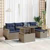 vidaXL Set Divano Giardino 6 pz con Cuscini Grigio Polyrattan Acacia