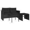 vidaXL Set Divani da Giardino 3 pz con Cuscini in Polyrattan Nero