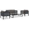 vidaXL Set Divani da Giardino 5 pz con Cuscini in Polyrattan Antracite
