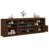 vidaXL Credenza con Luci LED Rovere Marrone 202x37x67 cm