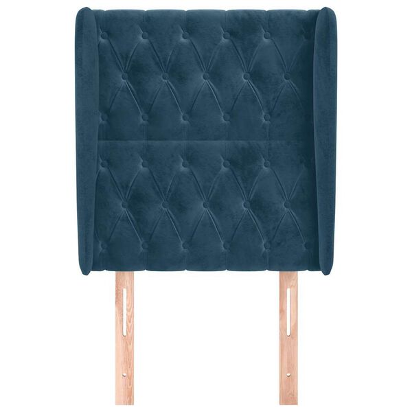 vidaXL Testiera ad Orecchio Blu Scuro 83x23x118/128 cm in Velluto