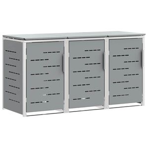 vidaXL Stoccaggio contenitore a ruote Acciaio Inox Grigio