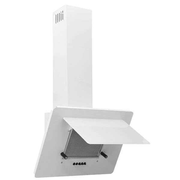 vidaXL Cappa a Parete 60 cm in Acciaio Inox e Vetro Temperato Bianco