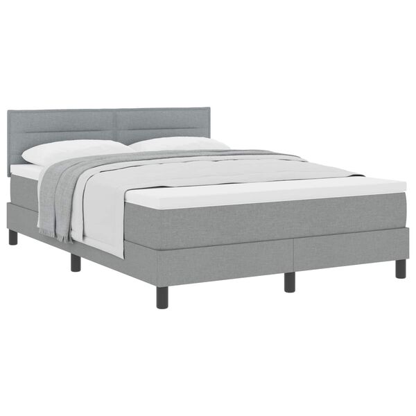 vidaXL Letto a molle con materasso Grigio chiaro 140 x 200 cm Tessuto