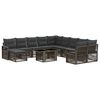 vidaXL Set Divano da Giardino 12 pz Grigio e Grigio Scuro polyrattan