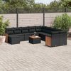 vidaXL Set Divani da Giardino 12 pz con Cuscini Nero in Polyrattan