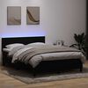 vidaXL Letto a Molle con Materasso e LED Nero 160x220 cm in Velluto