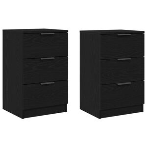 vidaXL Armadio da Notte con cassetto 2 pcs Rovere Nero 40 x 65 x 65 cm