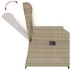 vidaXL Panca Reclinabile da Giardino con Cuscini Beige in Polyrattan