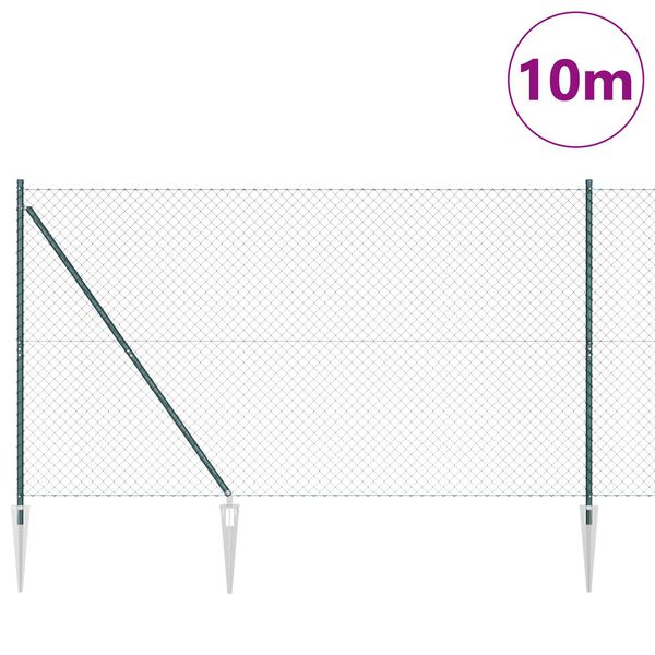 vidaXL Palo della recinzione Verde 10 x 1,6 m (rete 40 x 40 mm)