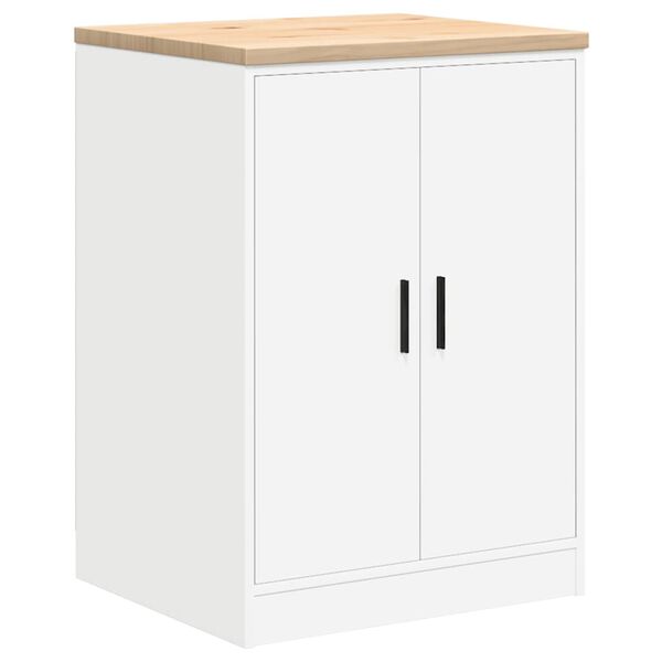 vidaXL Armadietto da Garage Bianco 60x51x85 cm Legno Massello di Pino