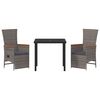 vidaXL Set da Pranzo per Giardino con cuscino 5 pcs Grigio Poly Rattan