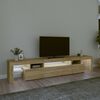 vidaXL Mobile Porta TV con Luci LED Rovere Sonoma 215x36,5x40 cm