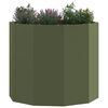 vidaXL Fioriera Verde oliva 60 x 60 x 50 cm Acciaio