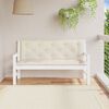 vidaXL Cuscini Panca Giardino 2pz Bianco Crema 150x50x7 Tessuto Oxford