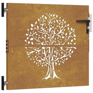 vidaXL Cancello da giardino 85x75 cm in acciaio Corten con design ad albero