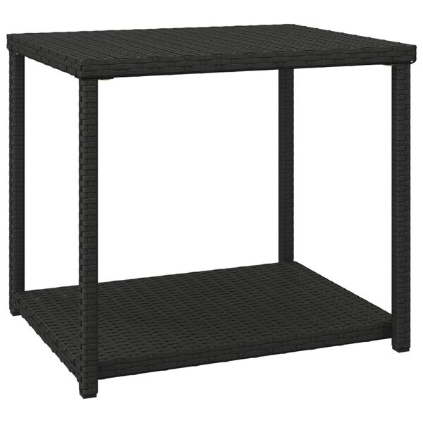 vidaXL Tavolino Nero 55x45x49 cm in Polyrattan