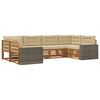 vidaXL Set di divani da esterno 6 pz Naturale e Beige