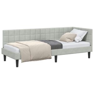 vidaXL Cornice del letto ad angolo Grigio chiaro 80 cm x 200 cm
