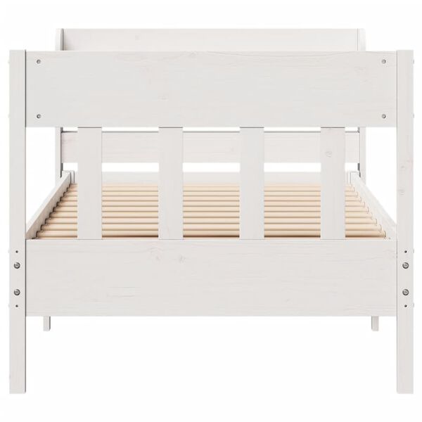 vidaXL Letto senza Materasso Bianco 90x200 cm Legno Massello di Pino