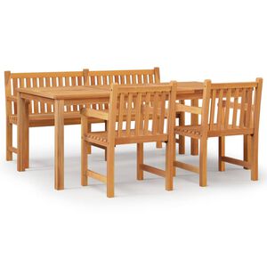 vidaXL Set da Pranzo per Giardino 4 pz in Legno Massello di Teak