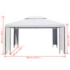 vidaXL Gazebo Bianco 3x4 m