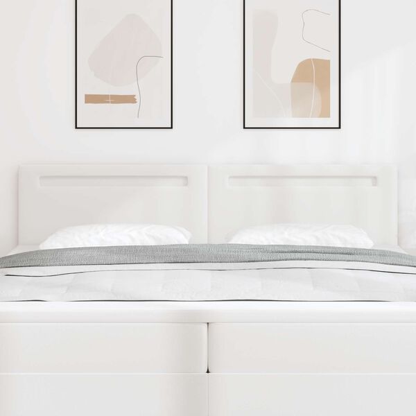 vidaXL Testiera LED Bianco 200 cm Pelle Sintetica