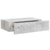vidaXL Scaffale con Cassetti da Parete Grigio Cemento 40x23,5x10cm MDF