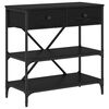 vidaXL Tavolo consolle Rovere Nero 75 x 34,5 x 75 cm legno