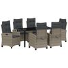 vidaXL Set da Pranzo per Giardino con cuscino 7 pcs Grigio polyrattan