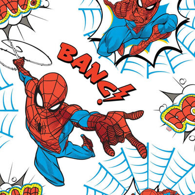 Kids at Home Carta da Parati Spiderman Pow Bianca
