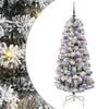 vidaXL Albero di Natale Artificiale con Rami Pieghevoli Verde e Bianco